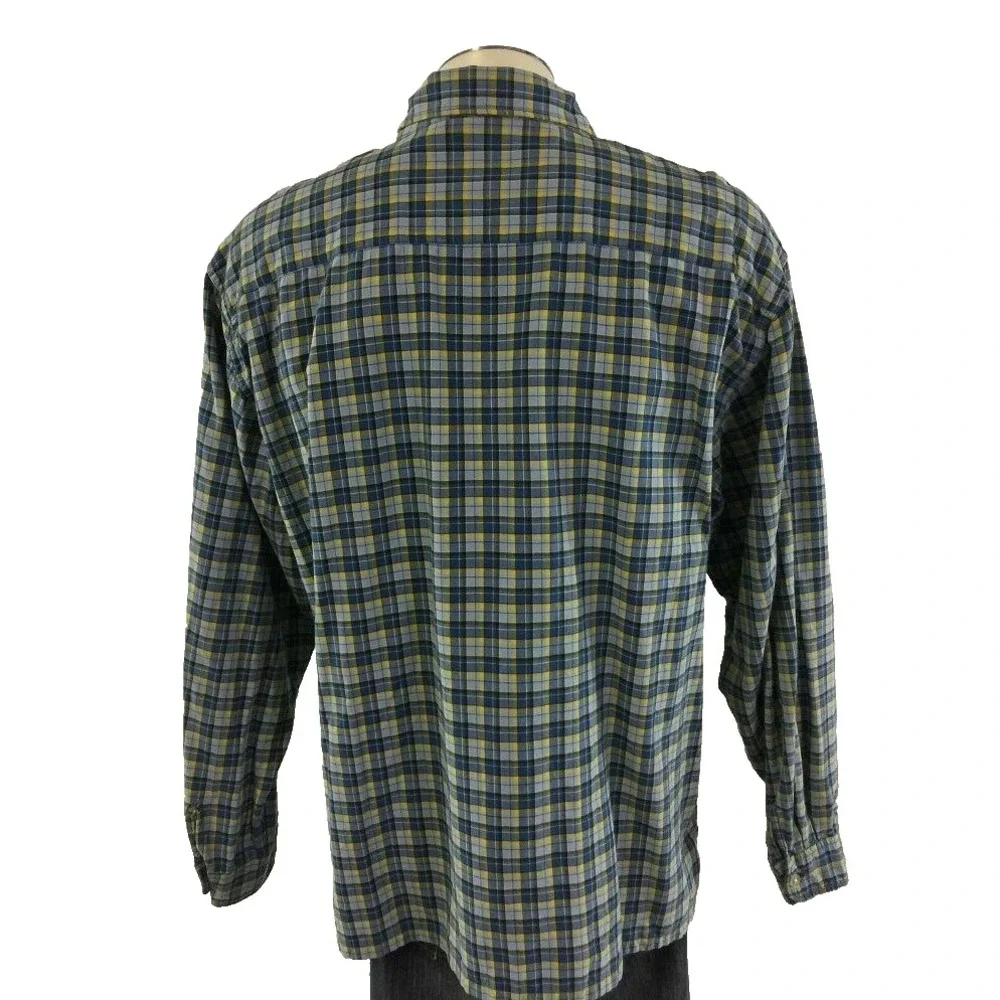 Ralph Lauren Polo Jeans Co Button Shirt L Plaid Blue Yellow‎ Black Mens